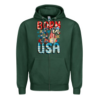 Sports Green Born in USA gnomes 4th of July Zipper Hoodie - CowGirlArtShop