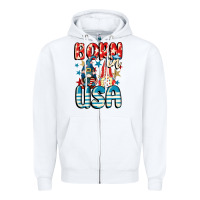 White Born in USA gnomes 4th of July Zipper Hoodie - CowGirlArtShop