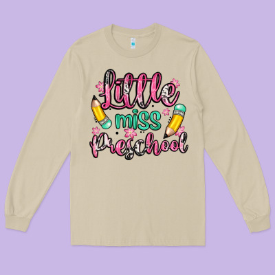 Little Miss Preschool Long Sleeve Tee Designed By Zillion Design Studio