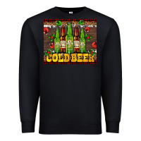 Black cold beer with beer bottles Premium Sweatshirt - AdoDesignShop