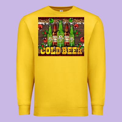 Cold Beer With Beer Bottles Premium Sweatshirt Designed By Adodesignshop