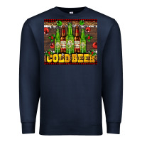 Navy cold beer with beer bottles Premium Sweatshirt - AdoDesignShop