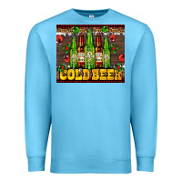 Ocean Blue cold beer with beer bottles Premium Sweatshirt - AdoDesignShop