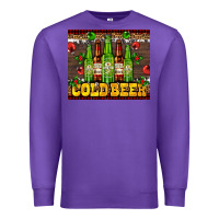Purple cold beer with beer bottles Premium Sweatshirt - AdoDesignShop