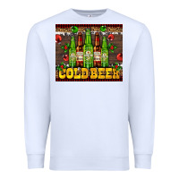 White cold beer with beer bottles Premium Sweatshirt - AdoDesignShop