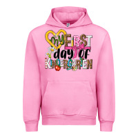 Fuchsia Pink my first day of kindergarten Urban Hoodie - NancyCooperArtShop
