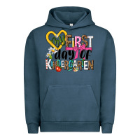 Pigment Midnight Navy my first day of kindergarten Urban Hoodie - NancyCooperArtShop