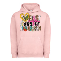 Pigment Salmon my first day of kindergarten Urban Hoodie - NancyCooperArtShop