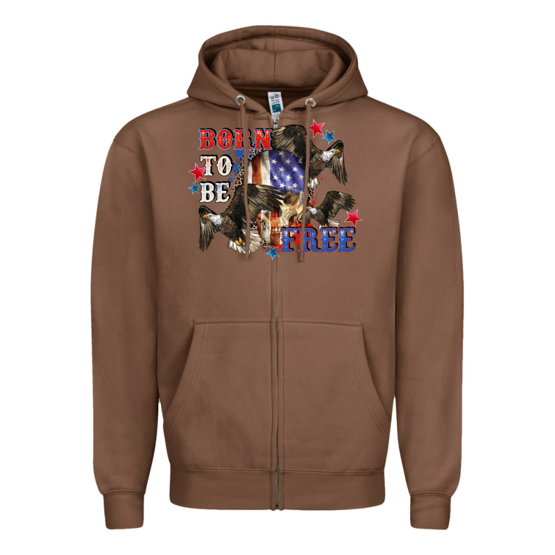 Born To Be Free 4th Of July Zipper Hoodie by CowGirlArtShop | Teevron