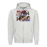 Dove Grey Born to be free 4th of july Zipper Hoodie - CowGirlArtShop