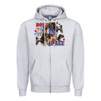 Heather Grey Born to be free 4th of july Zipper Hoodie - CowGirlArtShop
