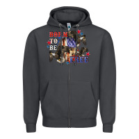 Smoke Born to be free 4th of july Zipper Hoodie - CowGirlArtShop
