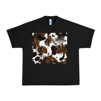 Black cowhide and leopard pattern Urban Heavy Tee - RanaPortraitStore