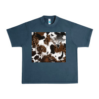 Midnight Navy cowhide and leopard pattern Urban Heavy Tee - RanaPortraitStore