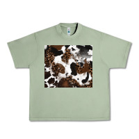Oil Green cowhide and leopard pattern Urban Heavy Tee - RanaPortraitStore