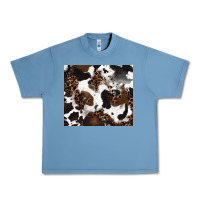 Pebble Blue cowhide and leopard pattern Urban Heavy Tee - RanaPortraitStore