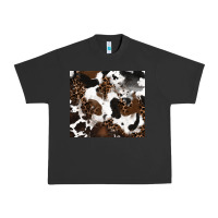Pigment Black cowhide and leopard pattern Urban Heavy Tee - RanaPortraitStore