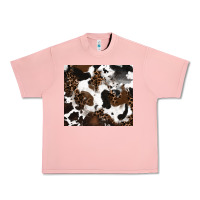 Salmon cowhide and leopard pattern Urban Heavy Tee - RanaPortraitStore