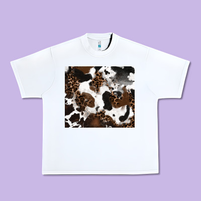 Urban Heavy Tee cowhide and leopard pattern