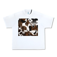 White cowhide and leopard pattern Urban Heavy Tee - RanaPortraitStore