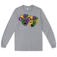 Heather Grey mardi gras mask Long Sleeve Tee - RanaPortraitStore