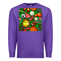 Purple physical education class seamless pattern Premium Sweatshirt - BundleAndBundleShop