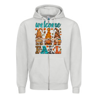 Dove Grey welcome fall gnome Zipper Hoodie - HRA Design Shop