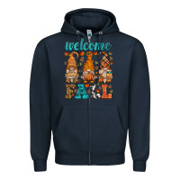 Navy welcome fall gnome Zipper Hoodie - HRA Design Shop