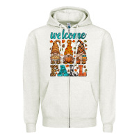 Oatmeal Heather welcome fall gnome Zipper Hoodie - HRA Design Shop