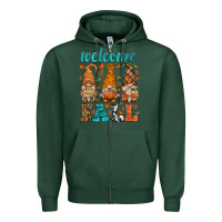 Sports Green welcome fall gnome Zipper Hoodie - HRA Design Shop
