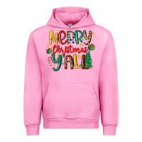 Fuchsia Pink merry christmas y'all Urban Hoodie - MaliasSmallBusiness