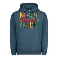 Pigment Midnight Navy merry christmas y'all Urban Hoodie - MaliasSmallBusiness