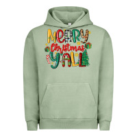 Pigment Oil Green merry christmas y'all Urban Hoodie - MaliasSmallBusiness