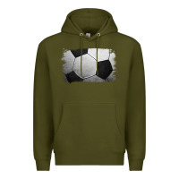 Army Green Soccer Ball Brushstroke Premium Hoodie - RanaPortraitStore