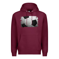 Burgundy Soccer Ball Brushstroke Premium Hoodie - RanaPortraitStore