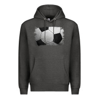 Charcoal Heather Soccer Ball Brushstroke Premium Hoodie - RanaPortraitStore