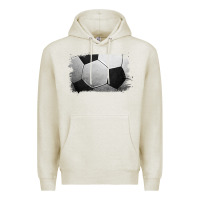 Oatmeal Heather Soccer Ball Brushstroke Premium Hoodie - RanaPortraitStore