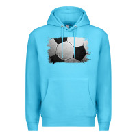 Ocean Blue Soccer Ball Brushstroke Premium Hoodie - RanaPortraitStore