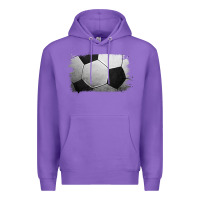 Purple Soccer Ball Brushstroke Premium Hoodie - RanaPortraitStore