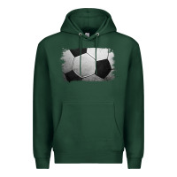 Sports Green Soccer Ball Brushstroke Premium Hoodie - RanaPortraitStore