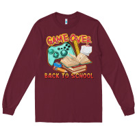 Burgundy game over back to school Long Sleeve Tee - texasbilliewilder