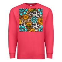 Cardinal western gemstone and sunflower seamless pattern Premium Sweatshirt - BundleAndBundleShop
