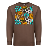 Chestnut western gemstone and sunflower seamless pattern Premium Sweatshirt - BundleAndBundleShop