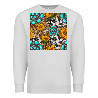 Dove Grey western gemstone and sunflower seamless pattern Premium Sweatshirt - BundleAndBundleShop
