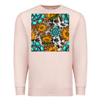 Pale Pink western gemstone and sunflower seamless pattern Premium Sweatshirt - BundleAndBundleShop