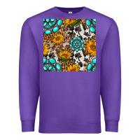 Purple western gemstone and sunflower seamless pattern Premium Sweatshirt - BundleAndBundleShop