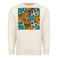 Sandshell western gemstone and sunflower seamless pattern Premium Sweatshirt - BundleAndBundleShop