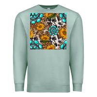 Seafoam western gemstone and sunflower seamless pattern Premium Sweatshirt - BundleAndBundleShop