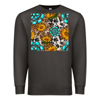 Smoke western gemstone and sunflower seamless pattern Premium Sweatshirt - BundleAndBundleShop