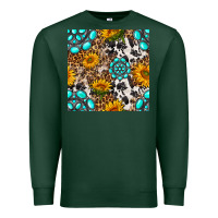 Sports Green western gemstone and sunflower seamless pattern Premium Sweatshirt - BundleAndBundleShop